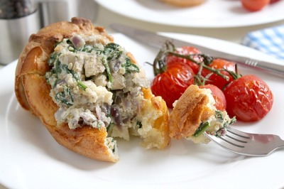 Mushroom and brie stuffed Yorkshire puddings